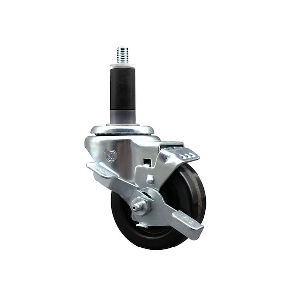 3'' Phenolic Swivel 1-1/8'' Expanding Stem Caster with Brake